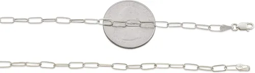 Miniatura 4 de Collar de eslabones con clip de papel de oro blanco de 14 quilates de 0.118in, Metal