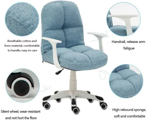 Miniatura 4 de Silla de computadora para estudiantes, dormitorio, sofá, silla, red de estudio, silla roja, aprendizaje giratorio, silla de escritura, elevador