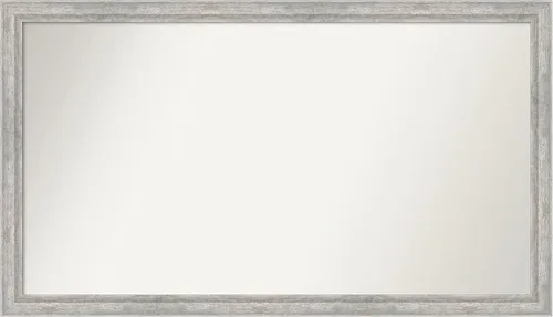 Miniatura 508 de Amanti Art Espejo de baño plateado para sobre fregadero, 23 x 23 pulgadas, espejo cuadrado plateado en ángulo, marco de madera moderno medio, se