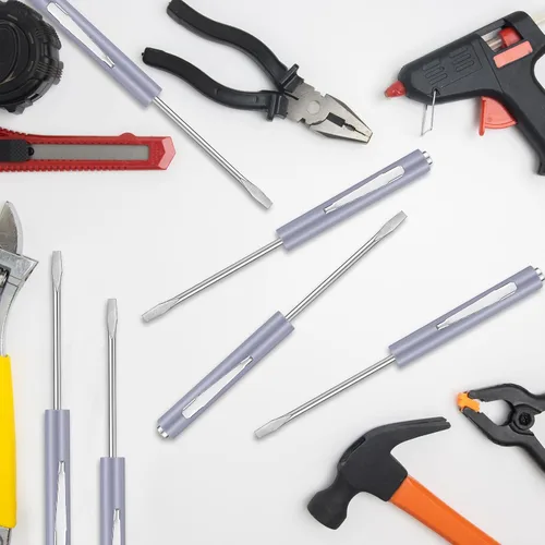 Miniatura 6 de Honoson 10 Piezas de Destornillador de Bolsillo Mini con Parte Superior y Clips de Bolsillo Magnéticos, Destornillador Pequeño Ranurado con Cabeza