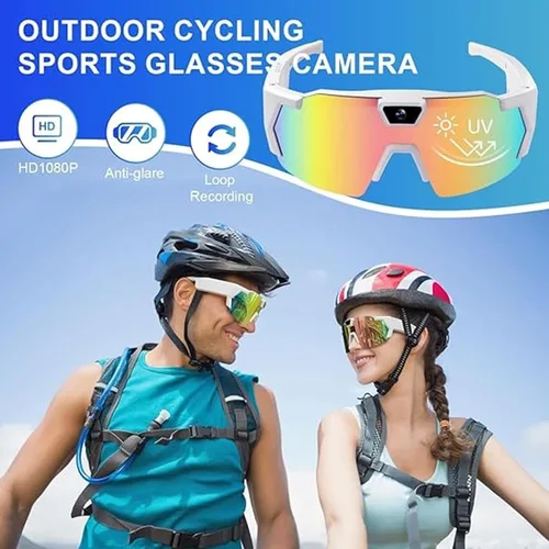 Miniatura 5 de POV - Lentes de sol de béisbol 4K con cámara, lentes de cámara inteligente para hombres y mujeres, gafas de sol con cámaras con tarjeta SD de 32 GB