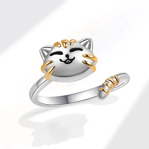 Miniatura 69 de Anillo de plata de ley 925, minimalista, ajustable, hecho a mano, para mujeres y niñas