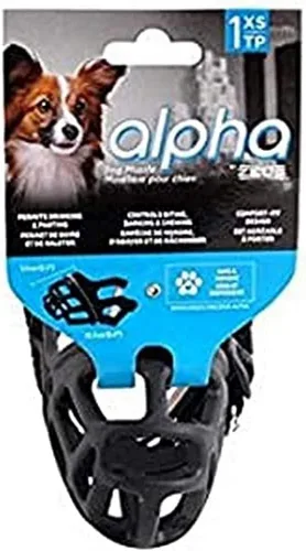 Miniatura 7 de ZEUS Bozal Alpha TPR para perros pequeños, diseño de ajuste cómodo que evita morder, ladrar y masticar, color negro