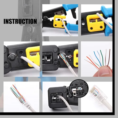 Miniatura 6 de Herramienta de crimpado de paso, herramienta de crimpado Yangoutool RJ45 y crimpadora de paso para conector RJ45/RJ12 de paso regular y final