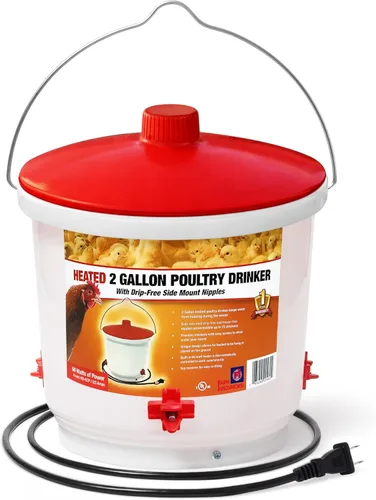Miniatura 16 de Farm Innovators - Paquete de 2 bebederos térmicos para pollo, cubo para bebedero para aves de corral, 2 galones