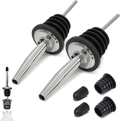Miniatura 11 de 12 vertedores de botellas de licor con peso, boquilla de aceite de oliva abatible automática, boquilla dispensadora de aceite de oliva de acero