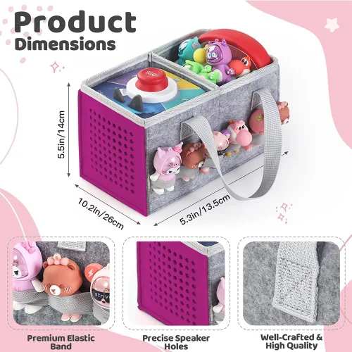 Miniatura 7 de Estuche de transporte para Toniebox Starter Set y figuras Tonies, bolsa plegable de tela de fieltro para viajes y juguete musical para Toniebox 2