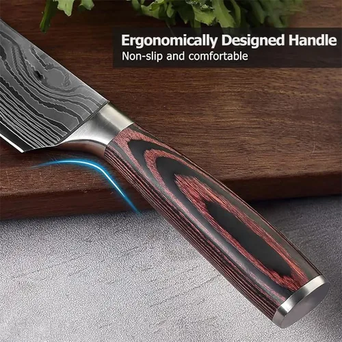 Miniatura 4 de Cuchillo de chef de 8 pulgadas, cuchillo de cocina de acero inoxidable de alto carbono, cuchillo de cocina multiusos para picar carne y verduras