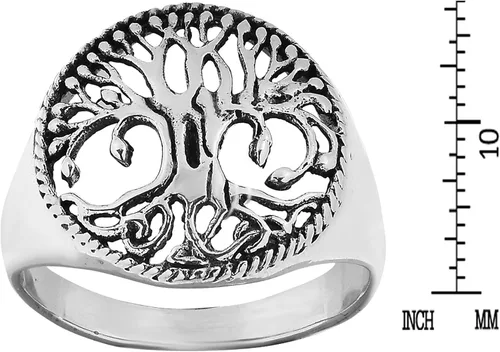 Miniatura 5 de Anillo de plata de ley 925 de AeraVida Inquebrantable Árbol de la Vida