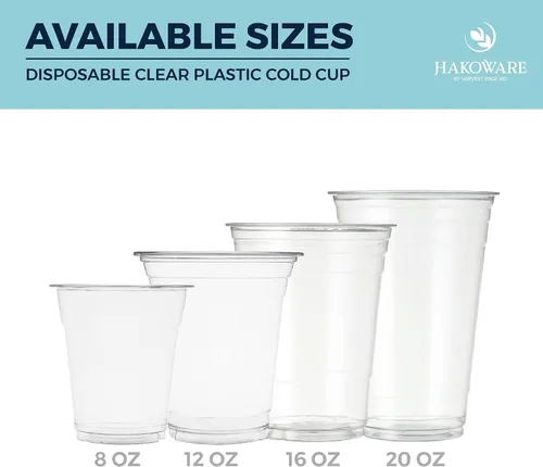 Miniatura 7 de HAKOWARE de Harvest Pack, 1000 unidades, vasos de plástico ultra transparentes de 16 onzas, vasos desechables para fiestas de boda, vasos
