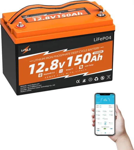 Miniatura 10 de Batería de litio LiFePO4 de 12.8 V 100 Ah, batería de litio del grupo 24, 15000 ciclos, celdas cilíndricas integradas de grado A+ y BMS de 100 A