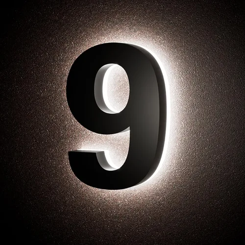 Miniatura 15 de Números de casa retroiluminados de 5 pulgadas para exteriores, acero inoxidable, número de dirección de casa iluminado con LED, letreros