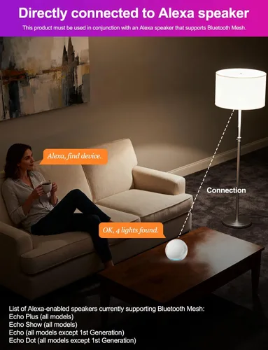 Miniatura 2 de ILC Bombillas inteligentes Alexa de 10 W (equivalente a 70 W) compatibles con dispositivo Echo requerido por Alexa, 900 lúmenes, color blanco cálido