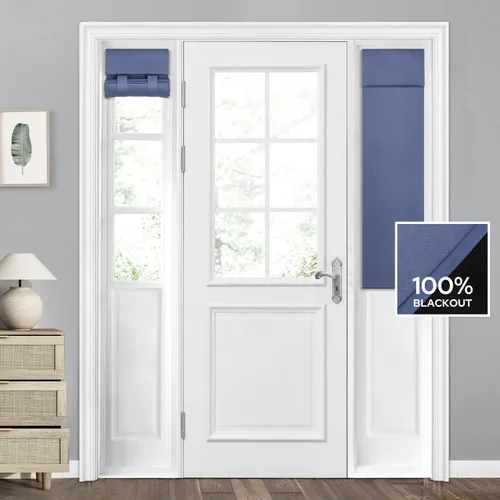Miniatura 53 de HOMEIDEAS Cortinas 100% Opacas para Luces Laterales de Puerta Principal, Cubierta de Ventana de Puerta de Aula, Persianas de Privacidad