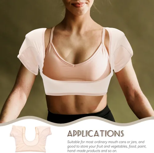 Miniatura 3 de SUPVOX Chaleco de ropa interior con protección contra el sudor, escudo lavable para las axilas para mujeres, niñas y mujeres Amarillo claro