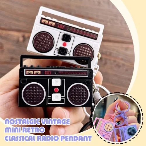 Miniatura 2 de Mini llavero grabador de cinta acrílica de los años 90, llavero de cinta retro para parejas, regalo para parejas, radio y televisión, llave