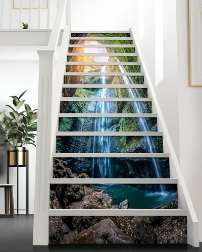 Miniatura 23 de FLFK Calcomanías para escaleras - Adhesivos para escaleras, Calcomanías autoadhesivas para escalones de Sunrise Coast, para decoración del hogar