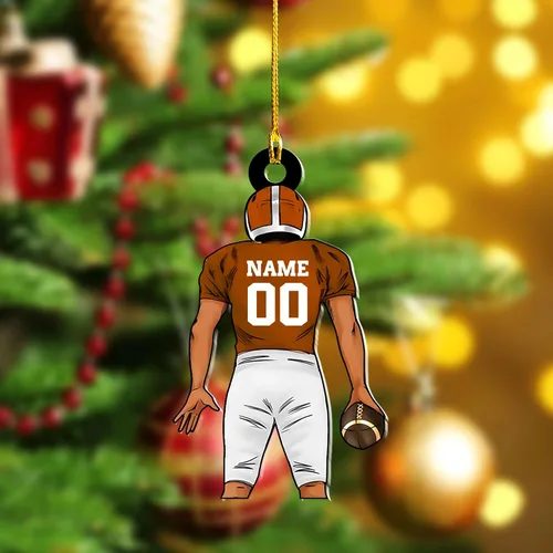 Miniatura 6 de Adornos de fútbol de Navidad personalizados, adornos de fútbol 2025 para árbol de Navidad, decoraciones navideñas acrílicas, adorno de jugador