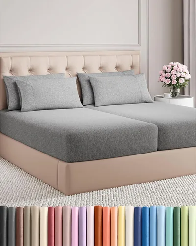 Miniatura 67 de Juego de sábanas Queen de 6 piezas, sábanas tamaño Queen, ropa de cama suave de lujo de hotel, refrescante, cómoda y transpirable, 1 encimera, 1 26