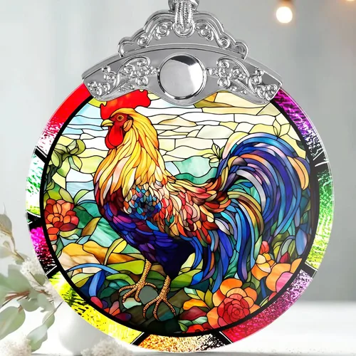 Miniatura 24 de Jocidea Adornos navideños de búho - Adornos festivos de vidrio manchado, adornos para árbol de Navidad, regalos de Navidad para amantes de los búhos
