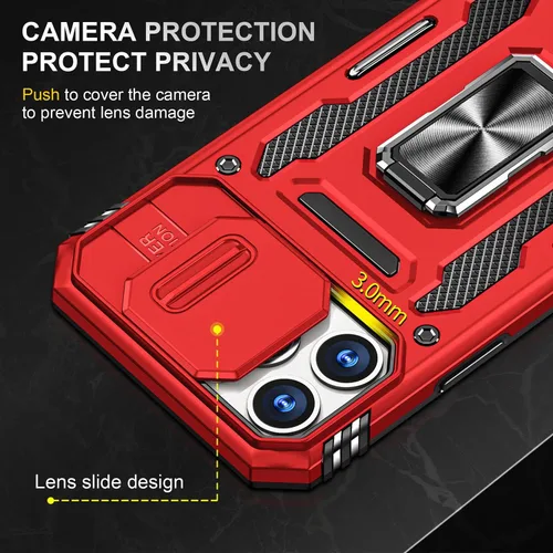 Miniatura 14 de Funda para iPhone 13 Pro con funda para cámara, con soporte de anillo para soporte, con función de montaje magnético para automóvil, para iPhone 13