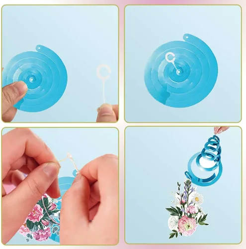 Miniatura 4 de Decoraciones colgantes de primavera para el hogar, remolinos colgantes de flores de mariposa, 30 piezas de serpentinas colgantes de techo