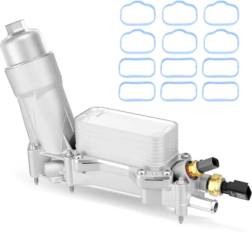 926-959 Carcasa de filtro de aceite de motor de aluminio completo mejorada con enfriadores de aceite y juntas Compatible con Dodge Charger