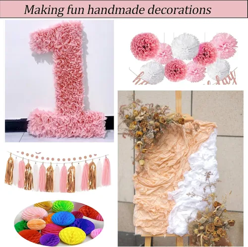 Miniatura 6 de 30 hojas de papel de seda de oro rosa para bolsas de regalo, hojas de ginkgo metálicas, diente de león, papel de seda a granel, papel de seda Hoja