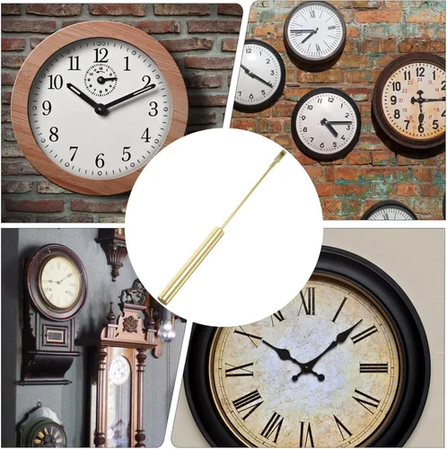Miniatura 7 de VOSAREA Reloj de pared unisex con péndulo, dorado, pantalla analógica, 12 pulgadas de diámetro