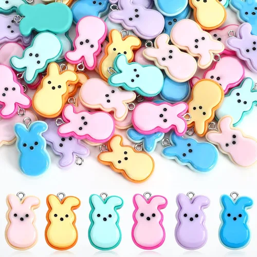 Miniatura 9 de Augshy 64 dijes para el día de la madre, cuentas de resina con forma de corazón, adorno de amor para mamá, colgante para manualidades, pulseras
