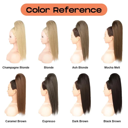 Miniatura 8 de SEIKEA Pieza de Cabello de Cola de Caballo para Porristas, 10" Lisa Resistente a los Enredos Suave Rubio Natural Extensión de Cola de Caballo