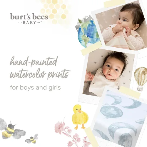 Miniatura 7 de Burt's Bees Baby - Sábana bajera esencial de algodón orgánico para cuna, transpirable para colchones estándar de cuna y niños pequeños para niño