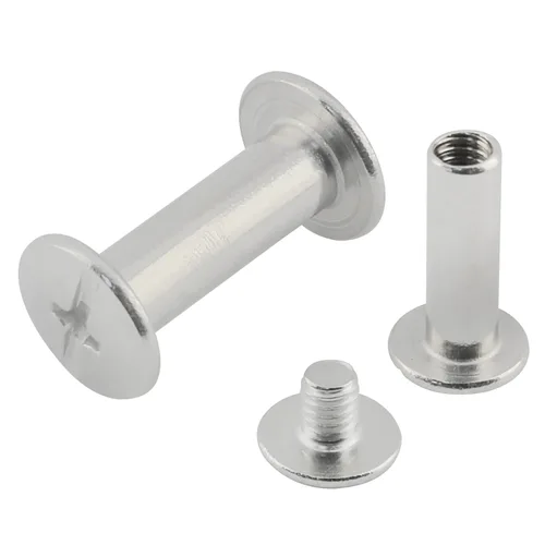 Chicago Screw ZZLZX - Juego de 20 tornillos de fijación Chicago chapados en níquel de 0.197 in x 0.591 in, pernos de tornillo redondos de cabeza