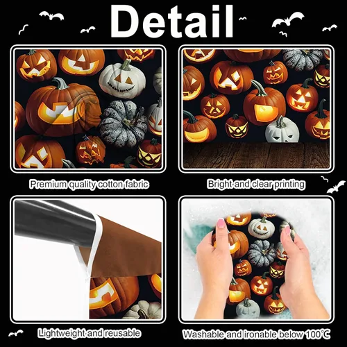 Miniatura 5 de Avezano Telón de fondo para fotografía de Halloween, faroles de calabaza aterradores, tablero de madera, telón de fondo de Halloween, retrato