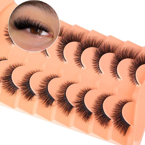 Miniatura 7 de Pestañas de visón ojo de gato, pestañas postizas ojo de zorro, pestañas postizas naturales con rizo en D, volumen, pestañas postizas suaves hechas a
