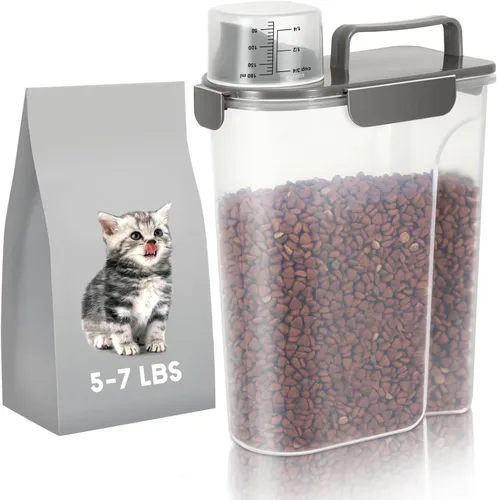 Miniatura 27 de LEAWALK Recipiente hermético de almacenamiento de alimentos para perros y gatos de 5 libras con boquilla grande mejorada, sin BPA, recipientes
