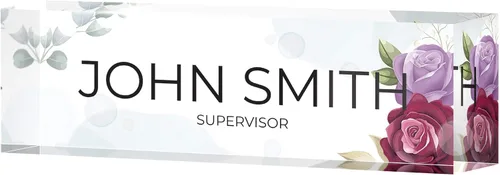Miniatura 9 de Placa de nombre personalizada para escritorio, placas de nombre personalizadas de 2½/x8 pulgadas, acrílico transparente grueso, caja de regalo