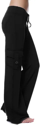 Miniatura 4 de Cargo Pants for Women Bootcut Yoga Pants Wide Leg Sweatpants Plus Size Workout Gym Trousers with Button Pockets