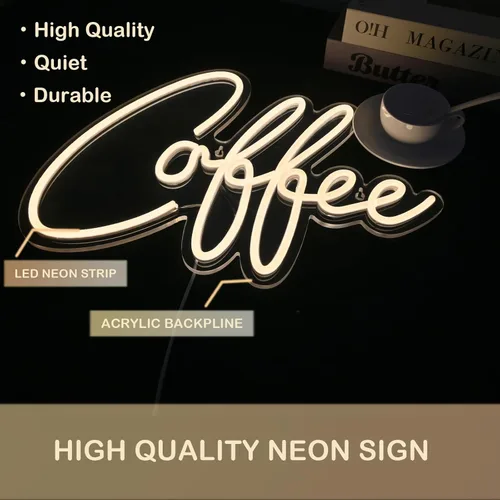 Miniatura 2 de Ineonlife Letrero de neón para barra de café, accesorios iluminados para decoración de pared, letrero LED moderno para cafetería, pequeña estación