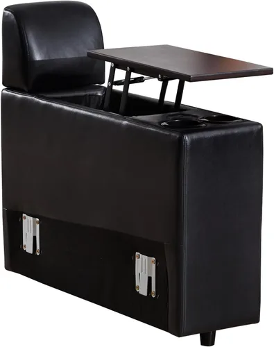 Miniatura 14 de ORRD Consola de almacenamiento multifuncional con soportes dobles para tazas, mesa, estación de carga USB para sofá modular seccional para sala