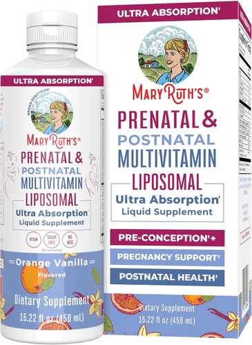 MaryRuth's Multivitamínico prenatal y posnatal liposomal | Preconcepción y embarazo | Vitaminas prenatales para mujeres con folato colina Omega 3
