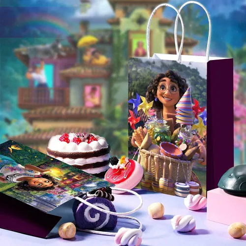 Miniatura 3 de Mukity 24 bolsas de regalo para fiestas de Encanto – Suministros de fiesta de película mágica, bolsas de dulces de Encanto, bolsas de mano y bolsas