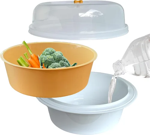 Miniatura 5 de Trenton Gifts Vaporizador de microondas para verduras - Vaporizador vegetal apto para microondas, ideal para cocinar verduras frescas. Sin BPA, apto
