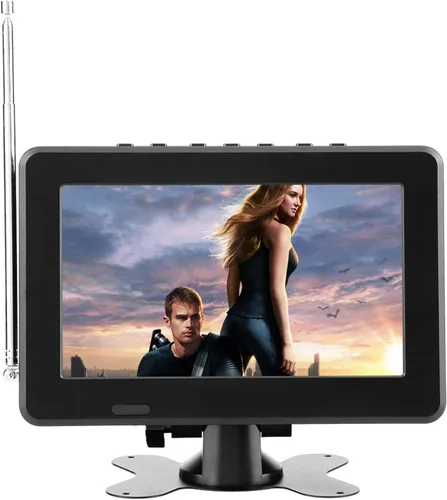 ASHATA Televisión digital portátil, 7 pulgadas/10 pulgadas LCD 1080P ATSC TV digital para automóvil con radio FM, TV digital estéreo compatible con