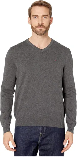 Miniatura 4 de Tommy Hilfiger Suéter esencial de algodón con cuello en V y manga larga para hombre