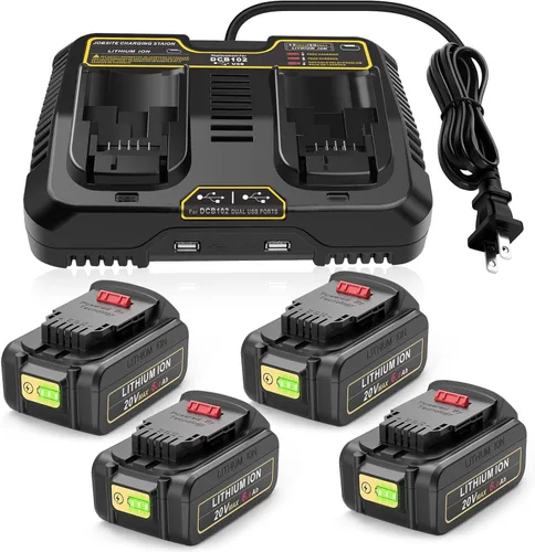 Miniatura 10 de ARyee Paquete de 4 baterías de repuesto de 20 V 6.0 Ah para Dewalt de 20 V compatibles con herramientas eléctricas inalámbricas DCB200, DCB201