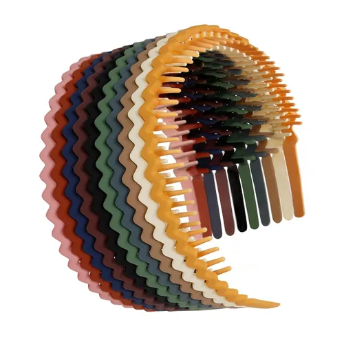 Miniatura 8 de WOVOWOVO Bandas de plástico para el cabello con dientes, 10 paquetes de diademas finas para mujeres, niñas, adolescentes, bandas peine