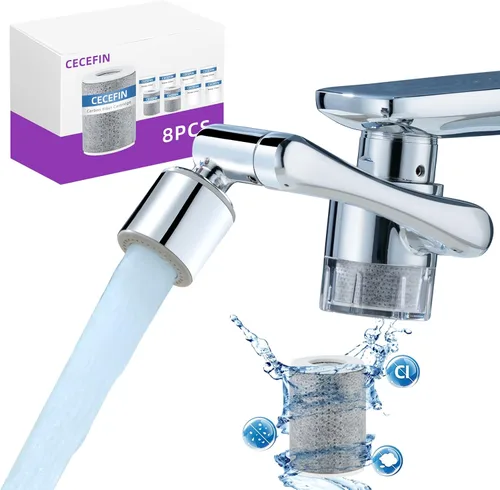 Miniatura 12 de Patentado CECEFIN 1080° Extensor de Grifo Giratoria - Aireador de Fregadero - Extensión de Grifo de Agua con 2 Modos de Salpicadura, Accesorio