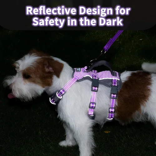 Miniatura 3 de Huntboo Arnés reflectante para perro con asa, a prueba de escape, antideslizante, transpirable, ligero, arnés de elevación ajustable para perros