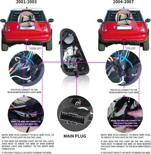 Miniatura 7 de Ensamble de Luces Traseras Archaic Compatible para Mini Cooper R50 R52 R53 2001-2007, Lámparas Traseras Union Jack para Mini Cooper Rojo